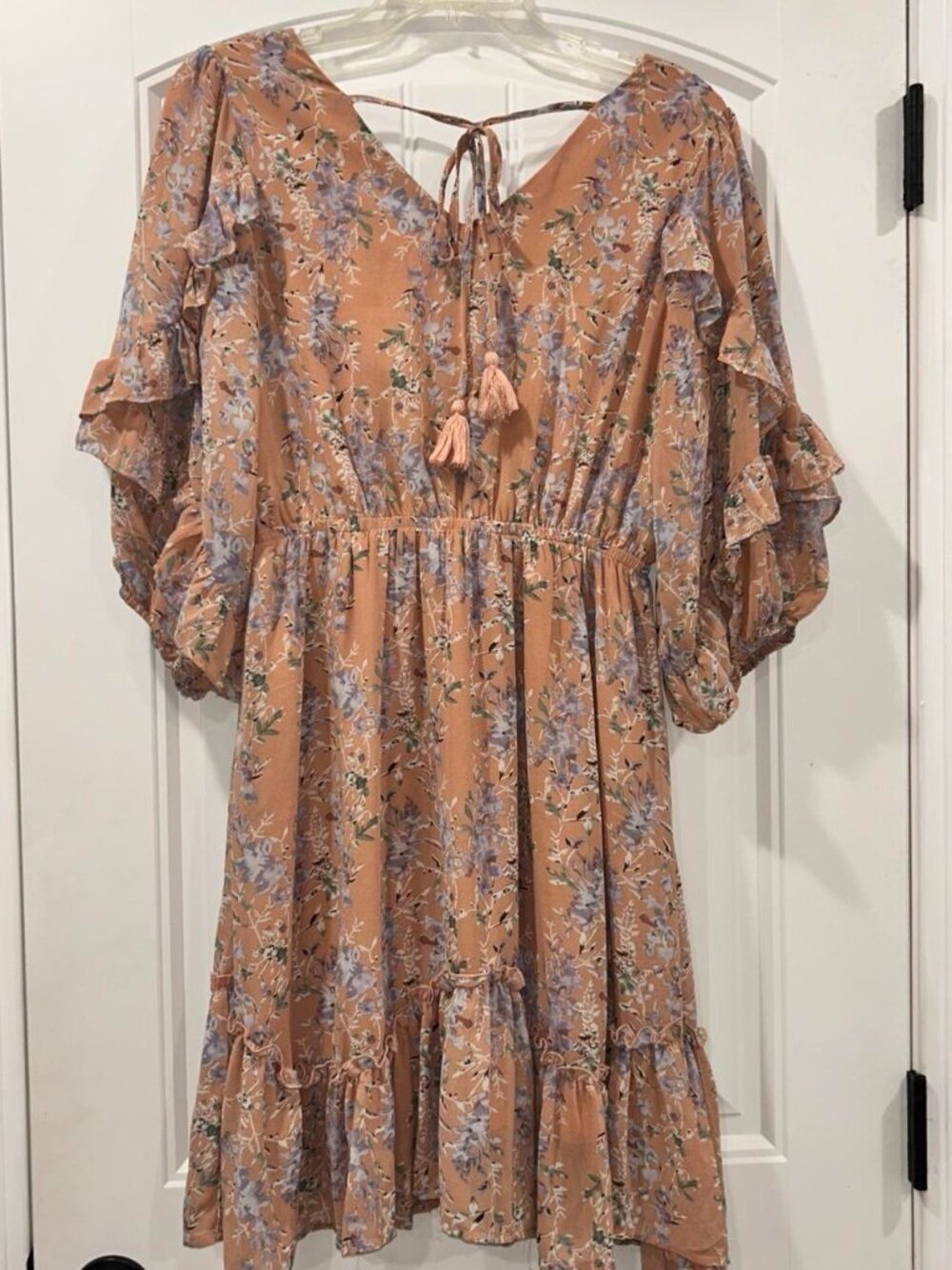 GiGiO Peach/Floral Print Dress Women's Small - Picture 6 of 6